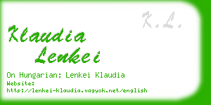 klaudia lenkei business card